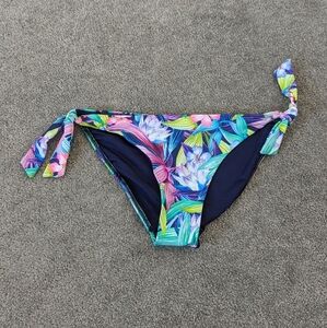 Oysho Floral Tropical Print Bikini Bottom Tie Sides Women's Medium NEW NWT